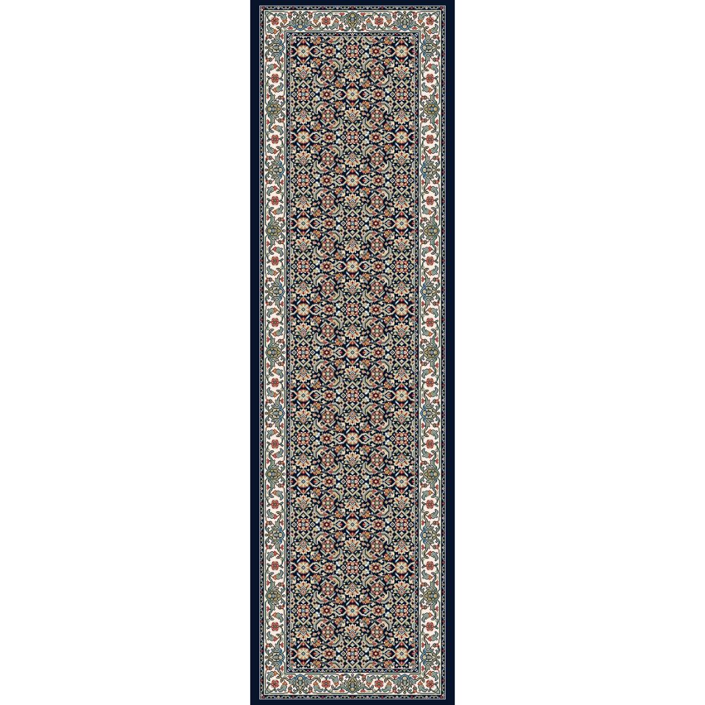 Dynamic Rugs 57011-3464 Ancient Garden 2.2 Ft. X 11 Ft. Finished Runner Rug in Navy